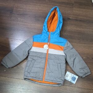 Kids Blue and Gray Hooded Jacket